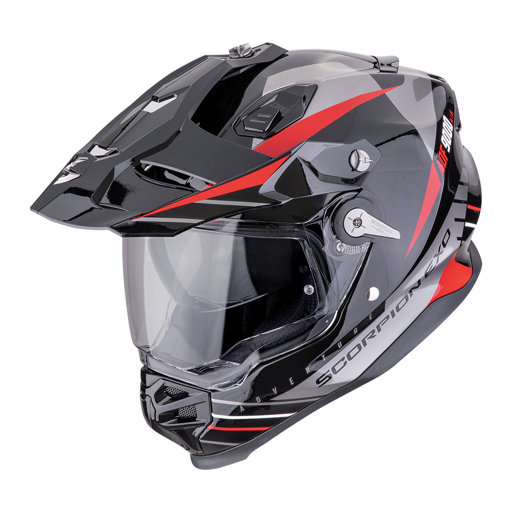 Casco Scorpion ADF-9000 AIR Feat Negro Plata Rojo image_1